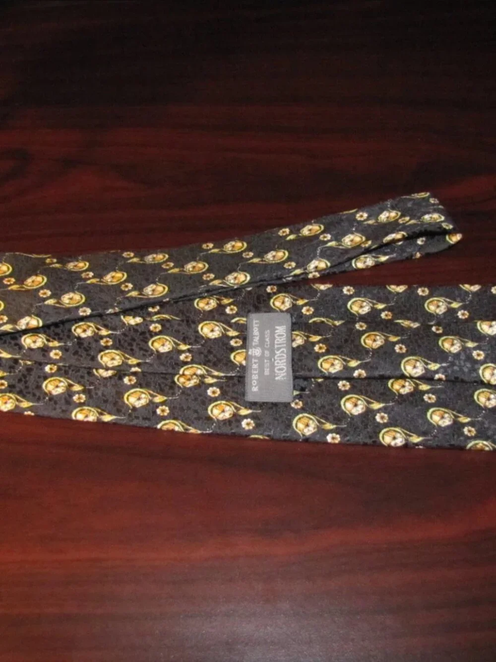 Robert Talbott Silk Men's Tie Brown Best of Class Hand Printed Italy